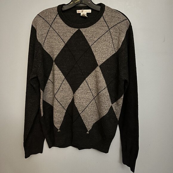 Geoffrey Beene Mens Argyle Medium Sweater - Picture 1 of 3